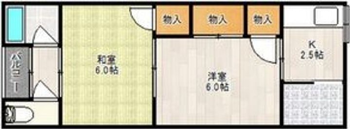 大阪府高槻市明野町(アパート)の賃貸物件の間取り