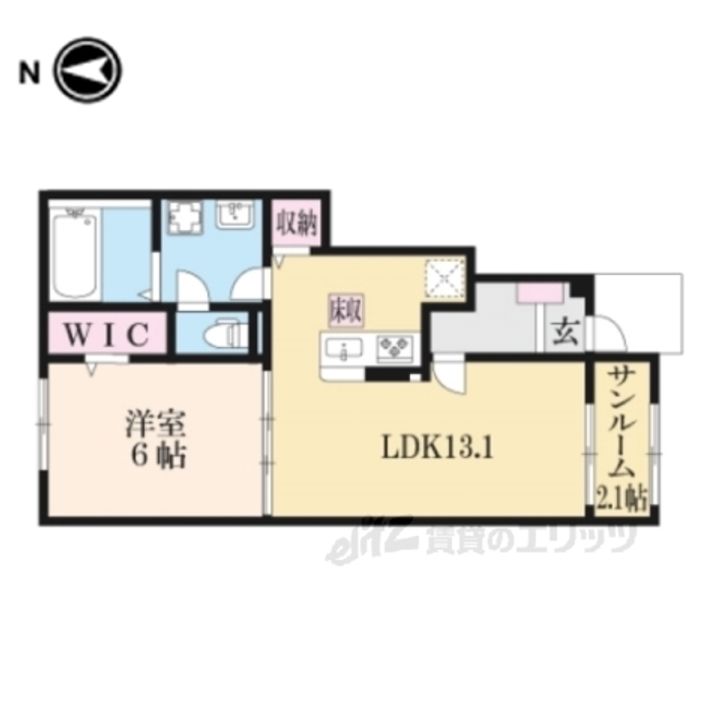 シエロガーデンかつらぎBの間取り