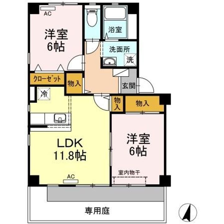 徳島県徳島市佐古二番町(マンション)の賃貸物件の間取り