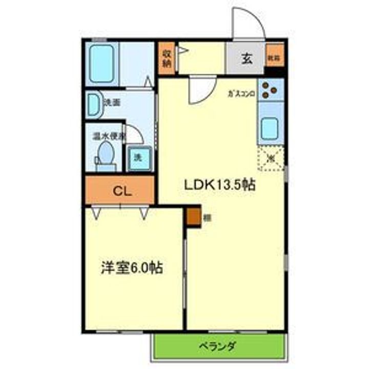 兵庫県宝塚市山本南1(アパート)の賃貸物件の間取り