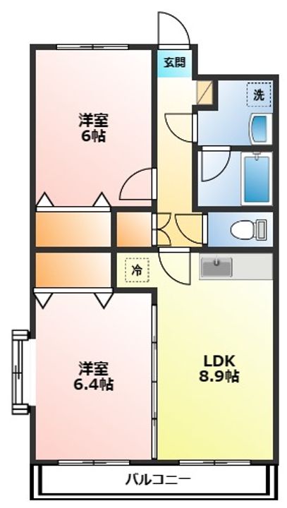 神奈川県小田原市堀之内(マンション)の賃貸物件の間取り