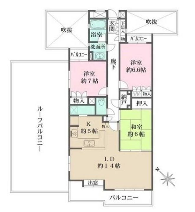 神奈川県横浜市港北区箕輪町1(マンション)の賃貸物件の間取り
