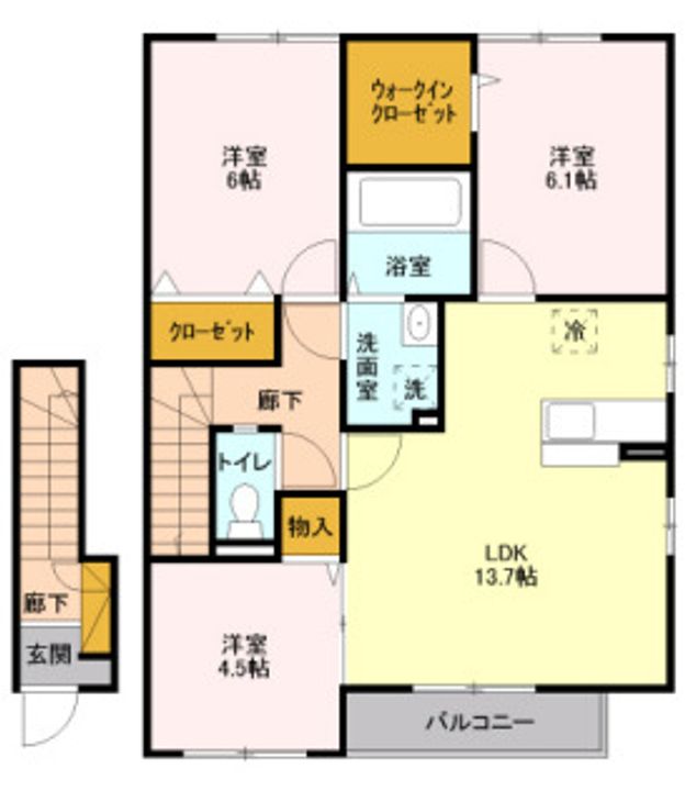神奈川県南足柄市広町(アパート)の賃貸物件の間取り