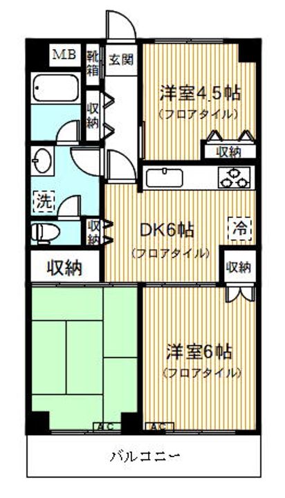 神奈川県川崎市宮前区鷺沼1(マンション)の賃貸物件の間取り