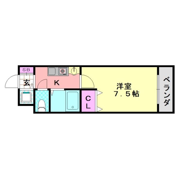 大阪府大阪市平野区平野宮町1(マンション)の賃貸物件の間取り