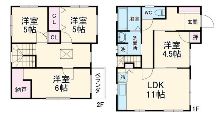 静岡県静岡市駿河区弥生町(一戸建)の賃貸物件の間取り