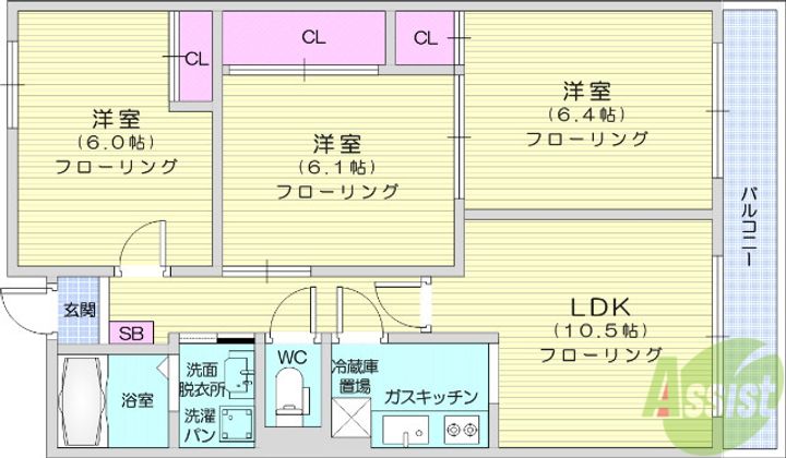 ウェストプレイスの間取り