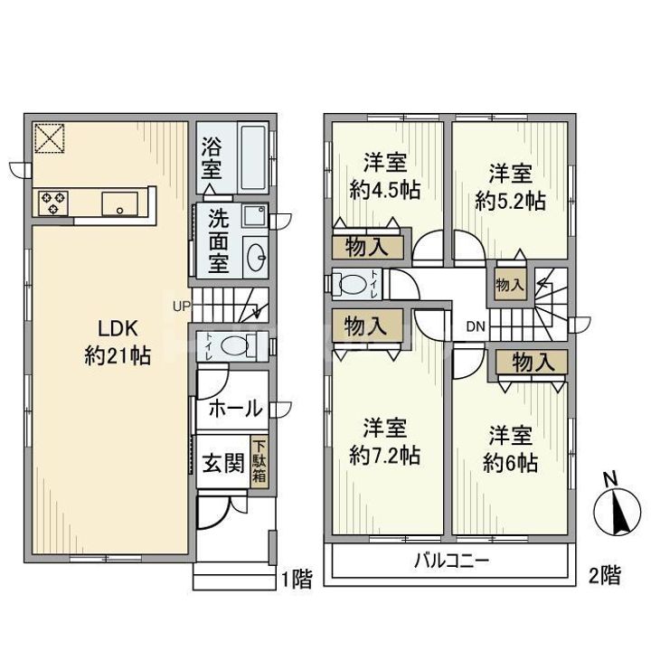 千葉県松戸市下矢切(一戸建)の賃貸物件の間取り