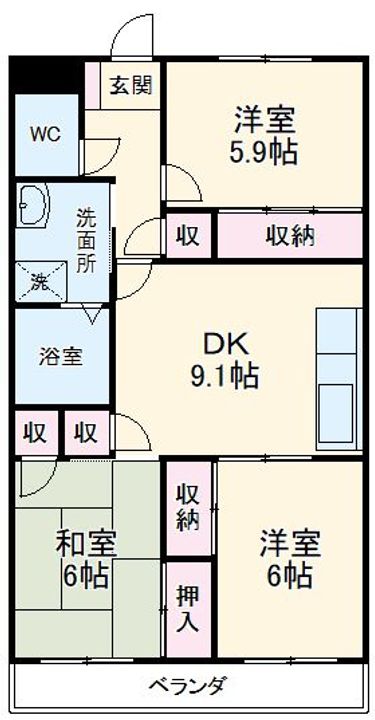 ヤマキンマンションの間取り