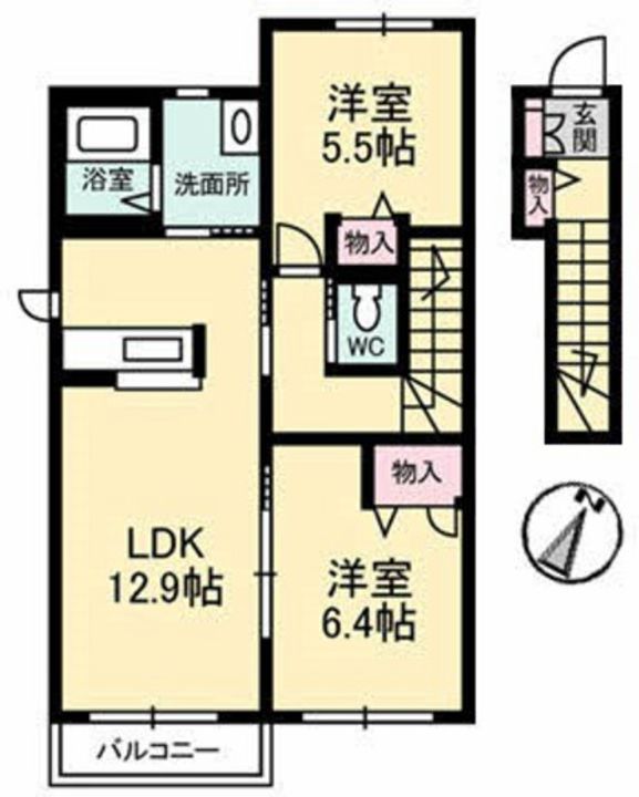 コーポ カノン A棟の間取り