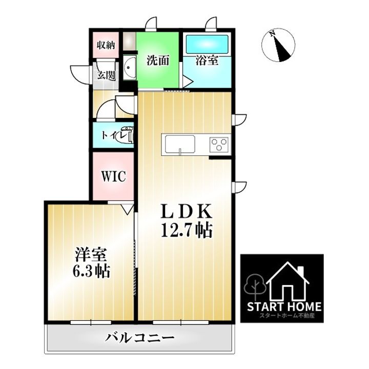 徳島県徳島市蔵本元町2(アパート)の賃貸物件の間取り