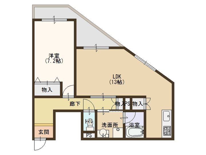 大阪府大阪市住之江区北加賀屋1(マンション)の賃貸物件の間取り