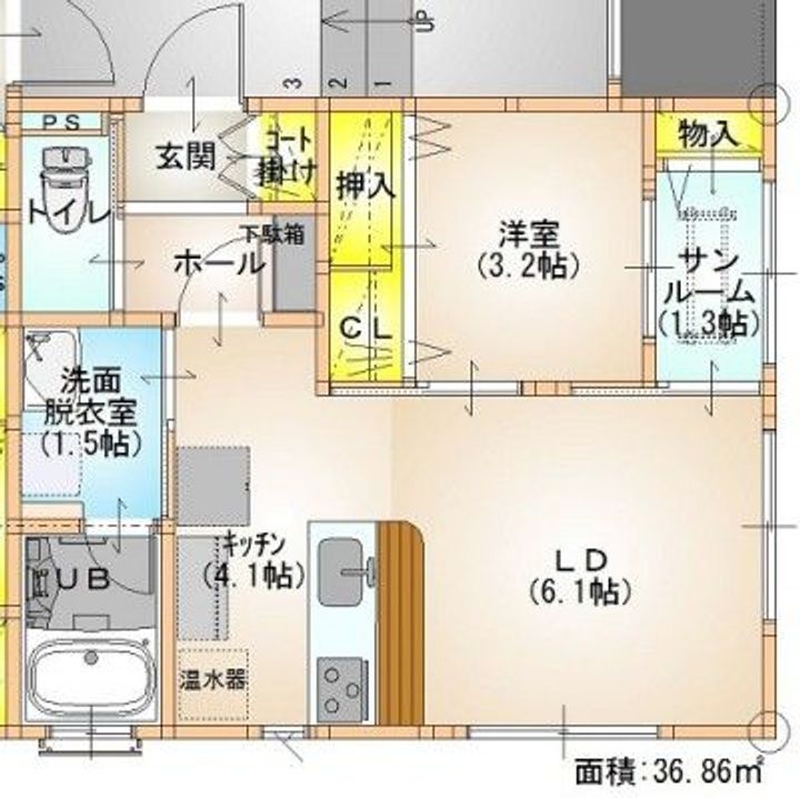 サザンくろすの間取り