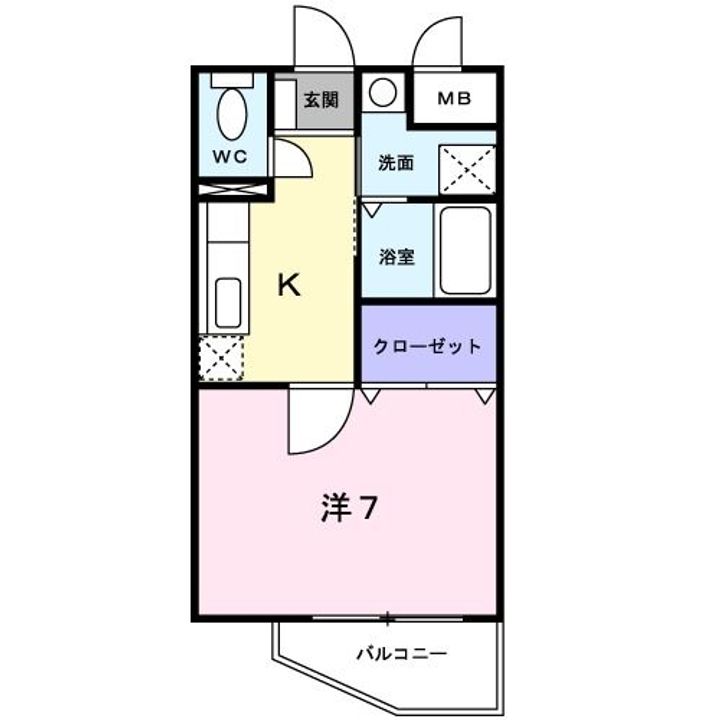 大阪府大阪狭山市半田2(アパート)の賃貸物件の間取り