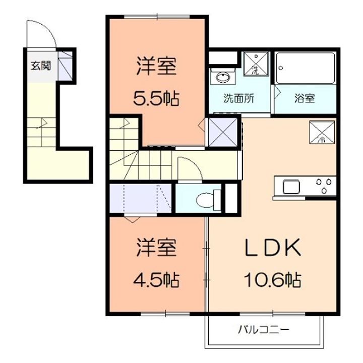 神奈川県厚木市愛甲1(アパート)の賃貸物件の間取り