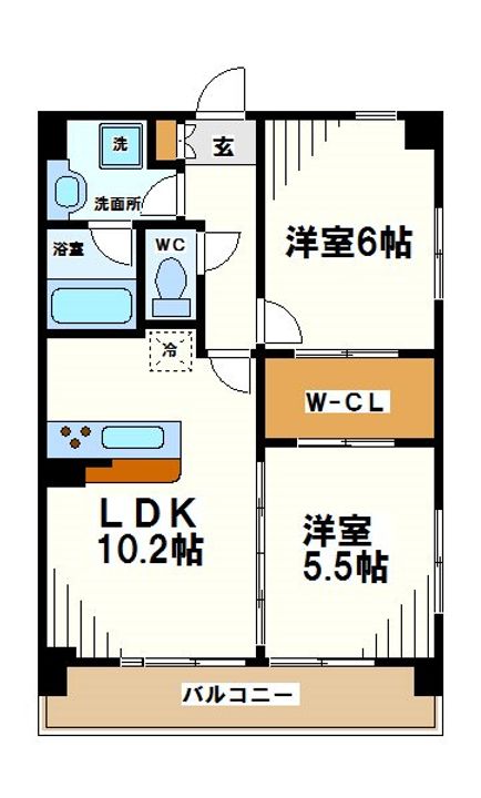 東京都世田谷区上北沢5(マンション)の賃貸物件の間取り
