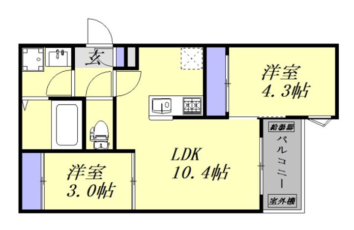 広島県広島市安芸区船越4(アパート)の賃貸物件の間取り