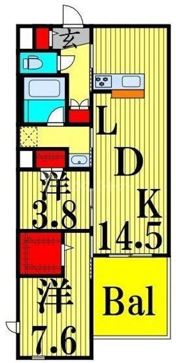 東京都荒川区東尾久8(マンション)の賃貸物件の間取り