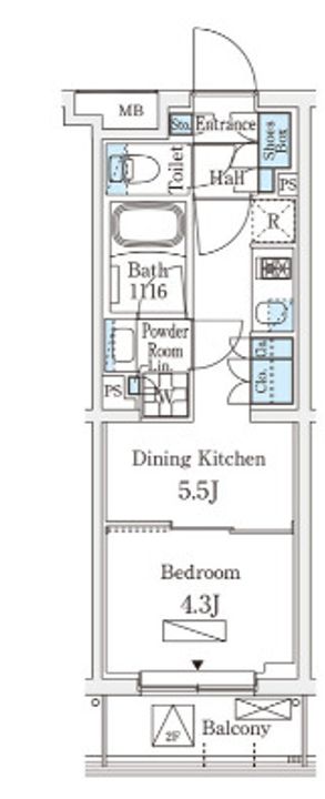 東京都新宿区若葉1(マンション)の賃貸物件の間取り