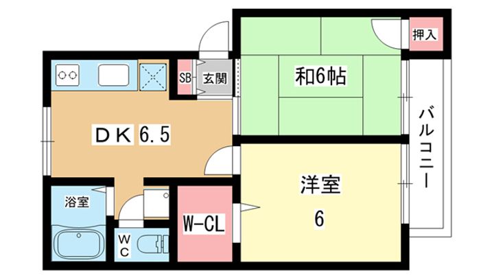 大阪府豊中市岡町南1(アパート)の賃貸物件の間取り