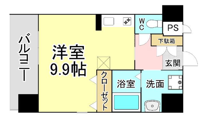 福岡県北九州市小倉北区馬借2(マンション)の賃貸物件の間取り