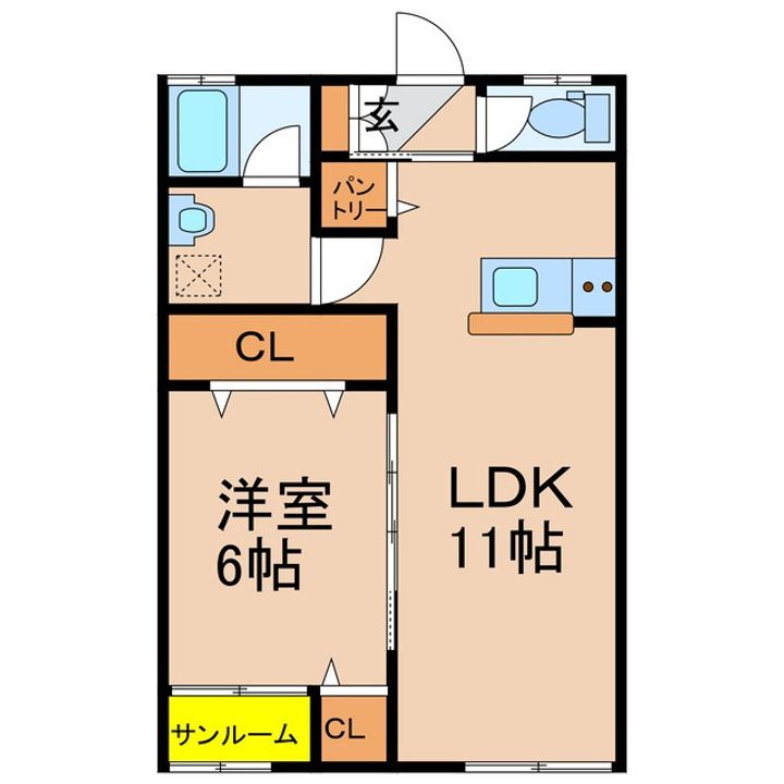 メイツ旭原 A棟の間取り