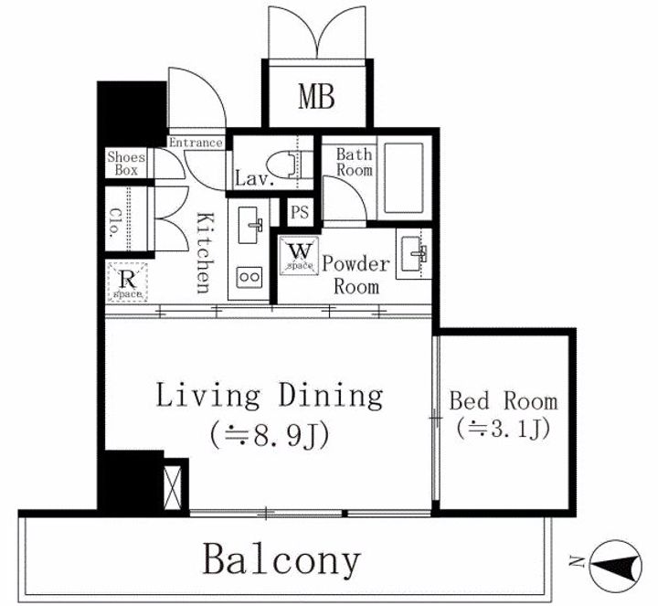 東京都中野区大和町1(マンション)の賃貸物件の間取り