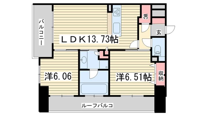 京都府京都市北区上賀茂桜井町(マンション)の賃貸物件の間取り