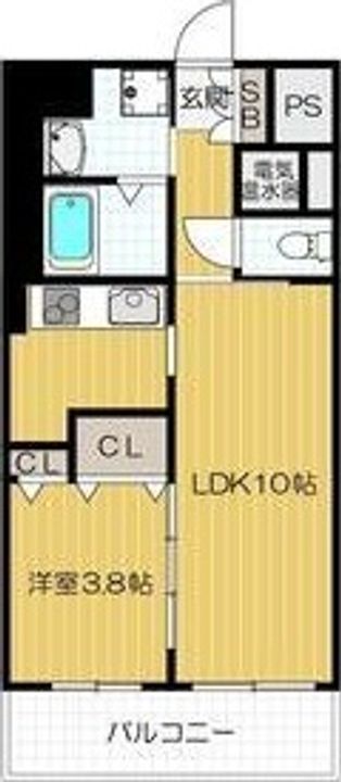 大阪府大阪市生野区中川6(マンション)の賃貸物件の間取り