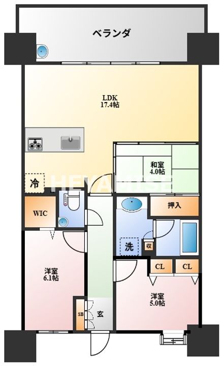 アクタス籠町グランミライの間取り