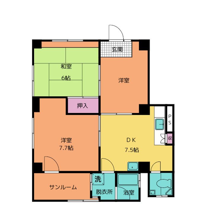 ぶるうぱいんの間取り