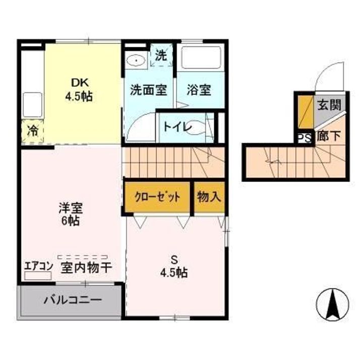 埼玉県川口市芝高木2(アパート)の賃貸物件の間取り