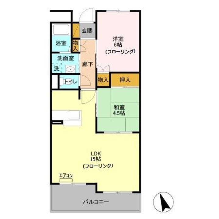 埼玉県川口市原町(マンション)の賃貸物件の間取り