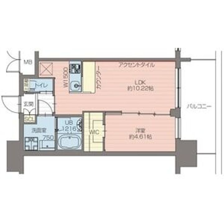 大阪府大阪市西区川口3(マンション)の賃貸物件の間取り