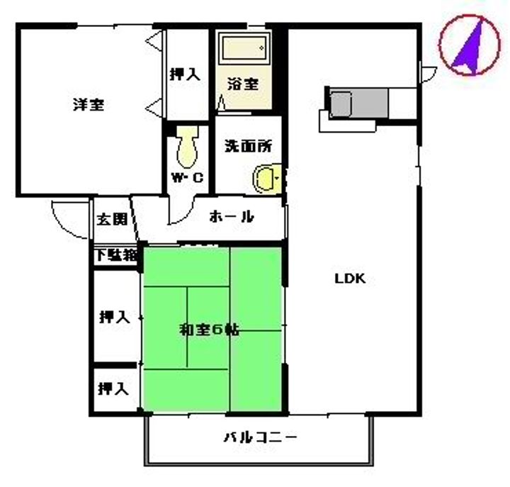 ピュア・グリーン・正の宮 B棟の間取り