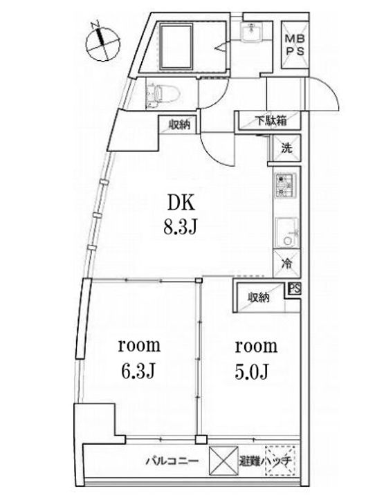 東京都中野区東中野4(マンション)の賃貸物件の間取り