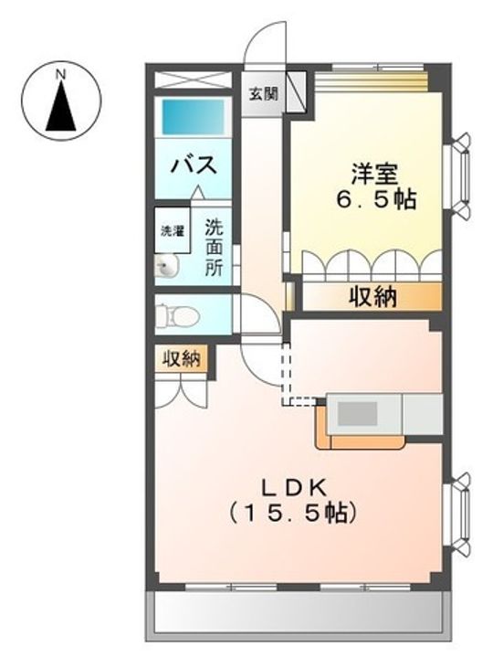 サン・ソレイユ西条 壱番館の間取り