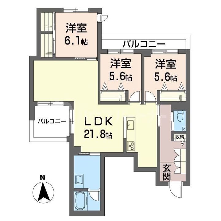 クライブス ウエストの間取り