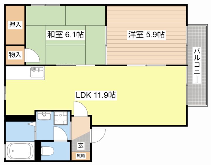滋賀県彦根市戸賀町(アパート)の賃貸物件の間取り