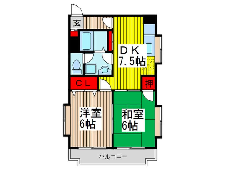 フクロクハイマンション2号館の間取り