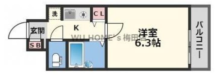 大阪府大阪市北区兎我野町(マンション)の賃貸物件の間取り