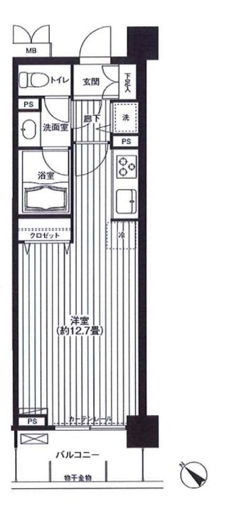 東京都中央区月島4(マンション)の賃貸物件の間取り