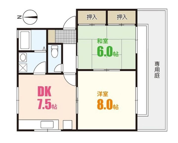 ハイツオオタB棟の間取り