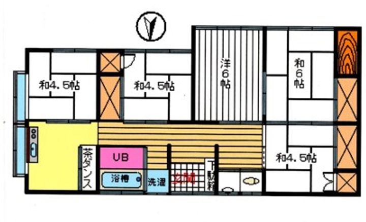 山口県宇部市中尾2(一戸建)の賃貸物件の間取り