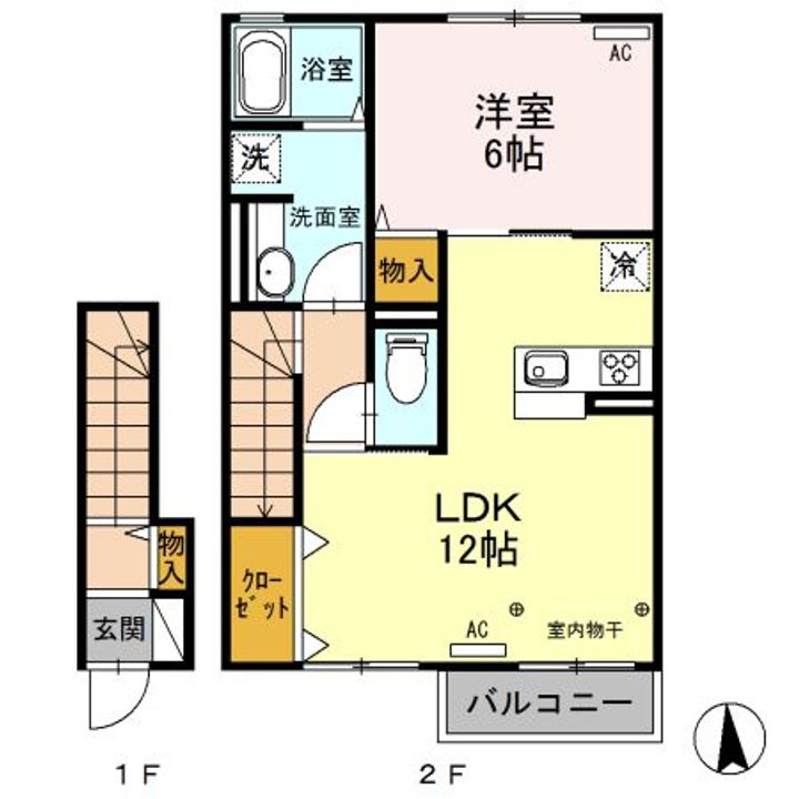 群馬県高崎市飯塚町(アパート)の賃貸物件の間取り