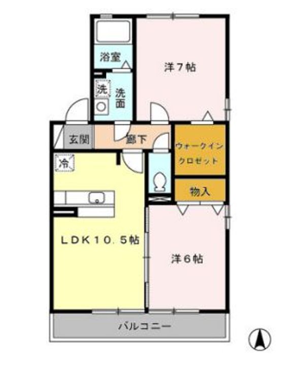 埼玉県川口市大字木曽呂(アパート)の賃貸物件の間取り