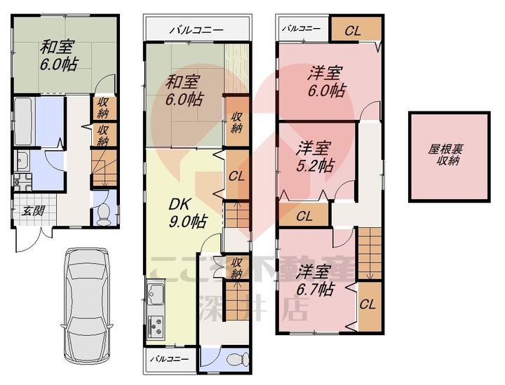 大阪府堺市中区堀上町(一戸建)の賃貸物件の間取り