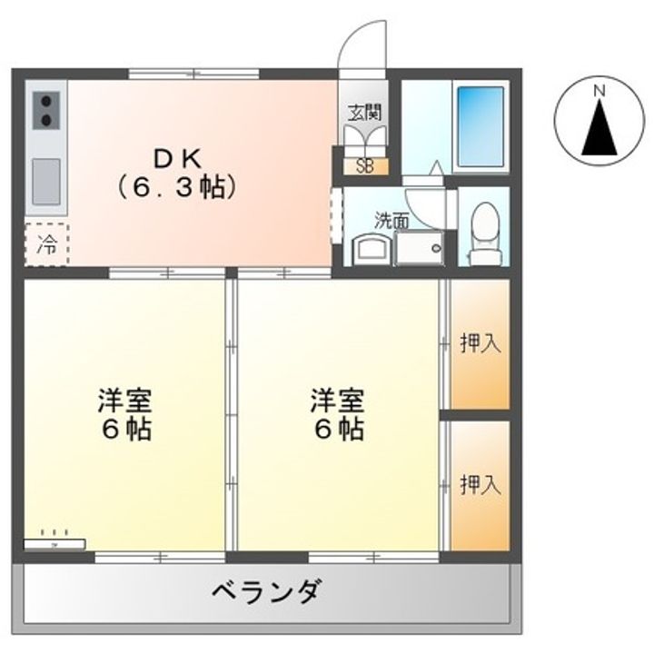 千葉県茂原市東部台1(マンション)の賃貸物件の間取り