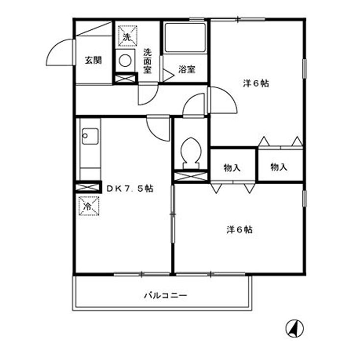 東京都八王子市西寺方町(アパート)の賃貸物件の間取り