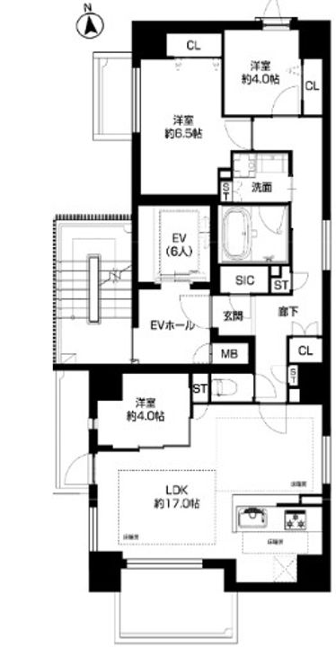 大阪府大阪市天王寺区石ケ辻町(マンション)の賃貸物件の間取り